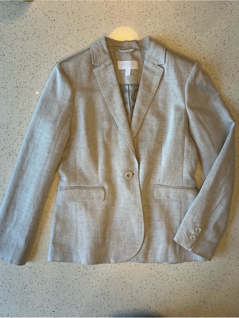 The White Company Light Gray Linen-Blend Blazer